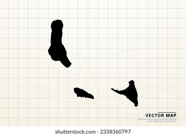Vector black map of Comoros on graph paper.