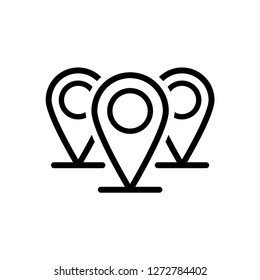 Vector black map icon illustration.
