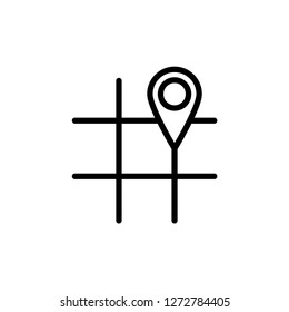 Vector black map icon illustration.