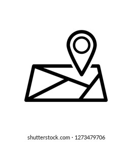 Vector black map icon illustration.