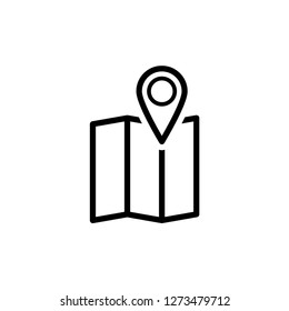Vector black map icon illustration.