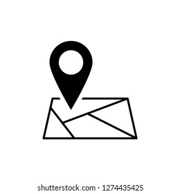 Vector black map icon illustration.