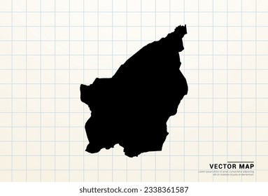 Vector black map of San Marino on graph paper.