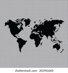 vector black map of the world 