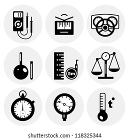 Vector black measurement icons. Icon set