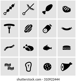 Vector black meat icon set