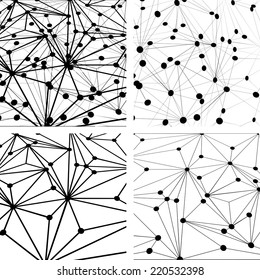 Vector Black Mesh Dots Background Collection for your Design .