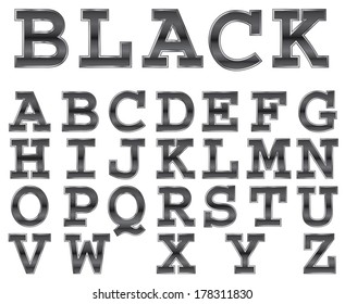 Vector Black Metal Font.