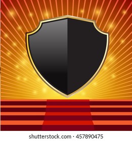 Vector of black  and metal  glossy  shield. Illustration