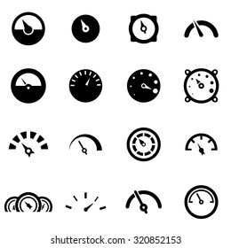 Vector Black Meter Icon Set.