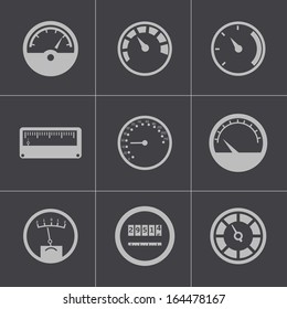 Vector black meter icons set
