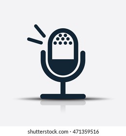 vector black Microphone Icon on white background