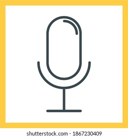 Vector black microphone icons set on white background music icons set on white background. Vector