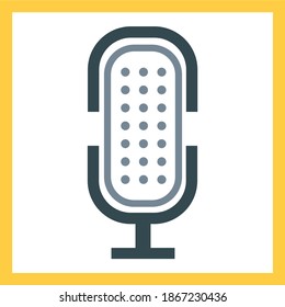 Iconos de micrófono negro vectorial sobre iconos de música de fondo blanco fijados sobre fondo blanco. Vector