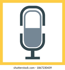 Iconos de micrófono negro vectorial sobre iconos de música de fondo blanco fijados sobre fondo blanco. Vector