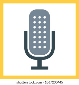 Vector black microphone icons set on white background music icons set on white background. Vector