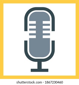 Iconos de micrófono negro vectorial sobre iconos de música de fondo blanco fijados sobre fondo blanco. Vector