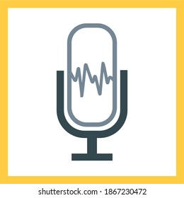 Iconos de micrófono negro vectorial sobre iconos de música de fondo blanco fijados sobre fondo blanco. Vector