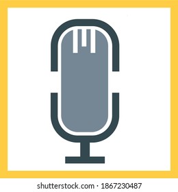 Vector black microphone icons set on white background music icons set on white background. Vector
