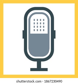 Vector black microphone icons set on white background music icons set on white background. Vector