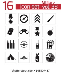 Vector Black Military Icons Set