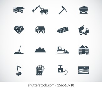 Vector black  mining icons set