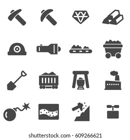 Vector Black Mining Icons Set