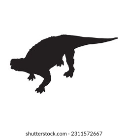 Vector black minmi ankylosaurus silhouette dinosaur isolated on white background