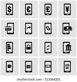 Vector Black Mobile Banking Icon Set.