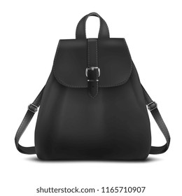 Vector Black Mock up Backpack bag