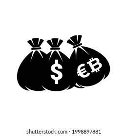Vector black money Icons, vector black money Icons illustration