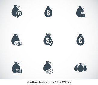 Vector black money icons set
