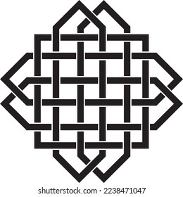 Vector black monochrome Celtic knot. Ornament of ancient European peoples. The sign and symbol of the Irish, Scots, Britons, Franks.

