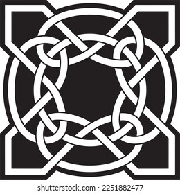 Vector black monochrome Celtic knot. Ornament of ancient European peoples. The sign and symbol of the Irish, Scots, Britons, Franks.