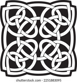 Vector black monochrome Celtic knot. Ornament of ancient European peoples. The sign and symbol of the Irish, Scots, Britons, Franks.