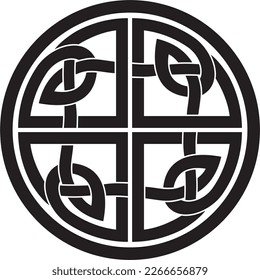 Vector black monochrome Celtic knot. Ornament of ancient European peoples. The sign and symbol of the Irish, Scots, Britons, Franks.