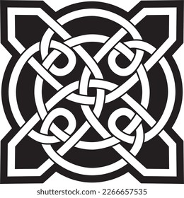 Vector black monochrome Celtic knot. Ornament of ancient European peoples. The sign and symbol of the Irish, Scots, Britons, Franks.
