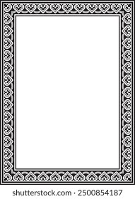 Vector black monochrome Chinese rectangle, frame. Square ornaments of oriental peoples, korea, taiwan, china, hong kong, indonesia

