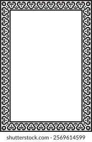 Vector black monochrome Chinese rectangle, frame. Square ornaments of oriental peoples, korea, taiwan, china, hong kong, indonesia
