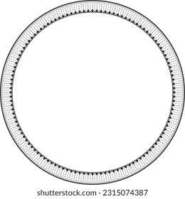 Vector black monochrome frame, border, Chinese ornament. Patterned circle, ring of the peoples of East Asia, Korea, Malaysia, Japan, Singapore, Thailand.
