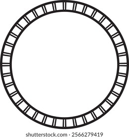 Vector black monochrome round Egyptian ornament. Circle, frame, ring of ancient Egypt.Pattern of lotus flowers and sun. Template for stained glass
