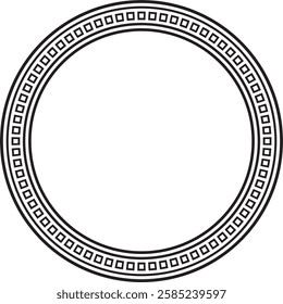 Vector black monochrome round Egyptian ornament. Circle, frame, ring of ancient Egypt.Pattern of lotus flowers and sun. Template for stained glass
