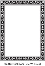 Vector black monochrome square classic renaissance ornament. Rectangle, european border, revival style frame
