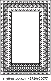 Vector negro monocromo cuadrado adorno gótico. Silueta europea medieval, rectángulo, borde. Patrón clásico de los alemanes, anglos, sajones, francos.
