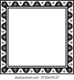 Vector negro monocromo cuadrado adorno gótico. Silueta europea medieval, rectángulo, borde. Patrón clásico de los alemanes, anglos, sajones, francos.
