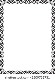 Vector black monochrome square Kazakh national ornament. Ethnic pattern of the peoples of the Great Steppe,
