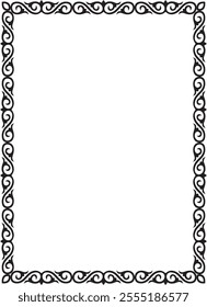 Vector black monochrome square Kazakh national ornament. Ethnic pattern of the peoples of the Great Steppe,
