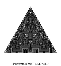 Vector Black Mosaic Geometric Triangle Isolated on White Background