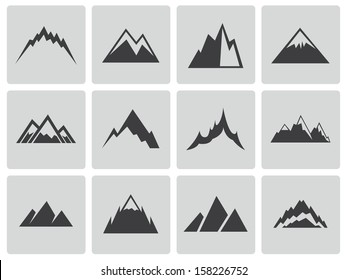 Vektorschwarze Gebirgssymbole