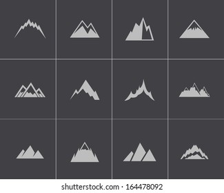 Vector Black Mountains Icons Set